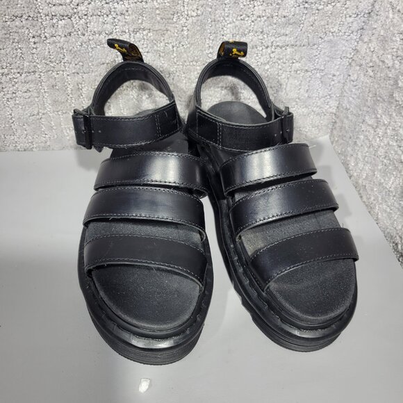 Dr Martens Blaire Womens Size US 7 Black Leather Platform Gladiator Sandals - Picture 3 of 14